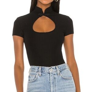 Lovers + Friends Black Keyhole Bodysuit
